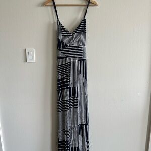 Banana Republic Black and White Maxi Dress